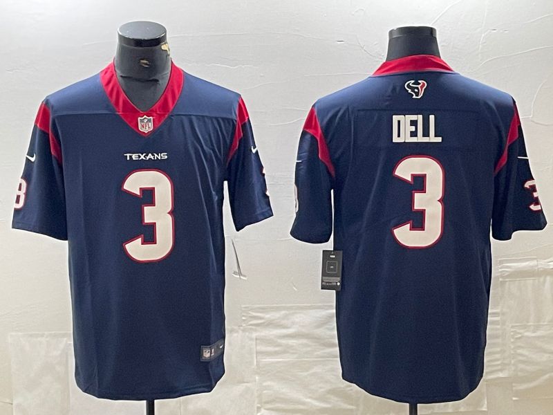 Men Houston Texans 3 Dell Blue Nike Vapor Untouchable Limited NFL Jersey